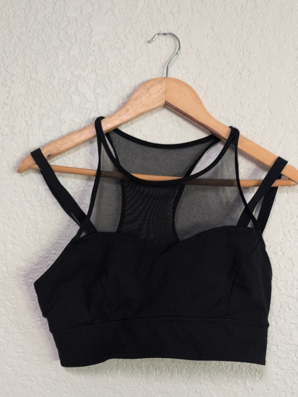 lululemon athletica Black Mesh-Panel Sports Bralette